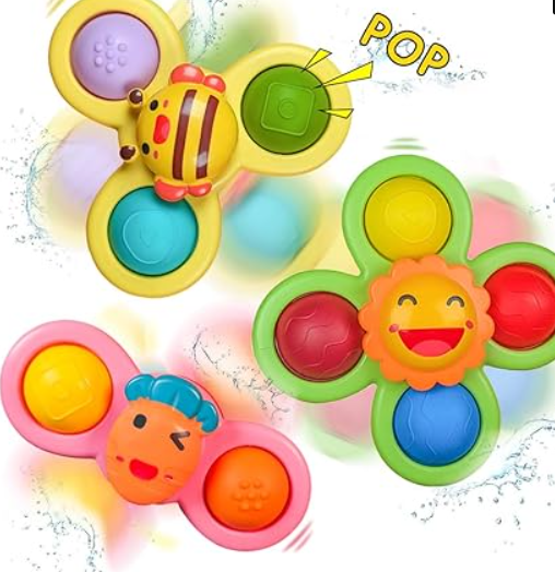 Wembley Baby Bath Toys 3 PCS Suction Cup Spinner