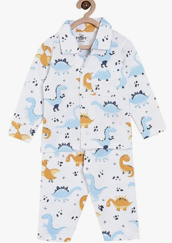 The Mom Store Baby Boy's Cotton Printed Pyjama Set